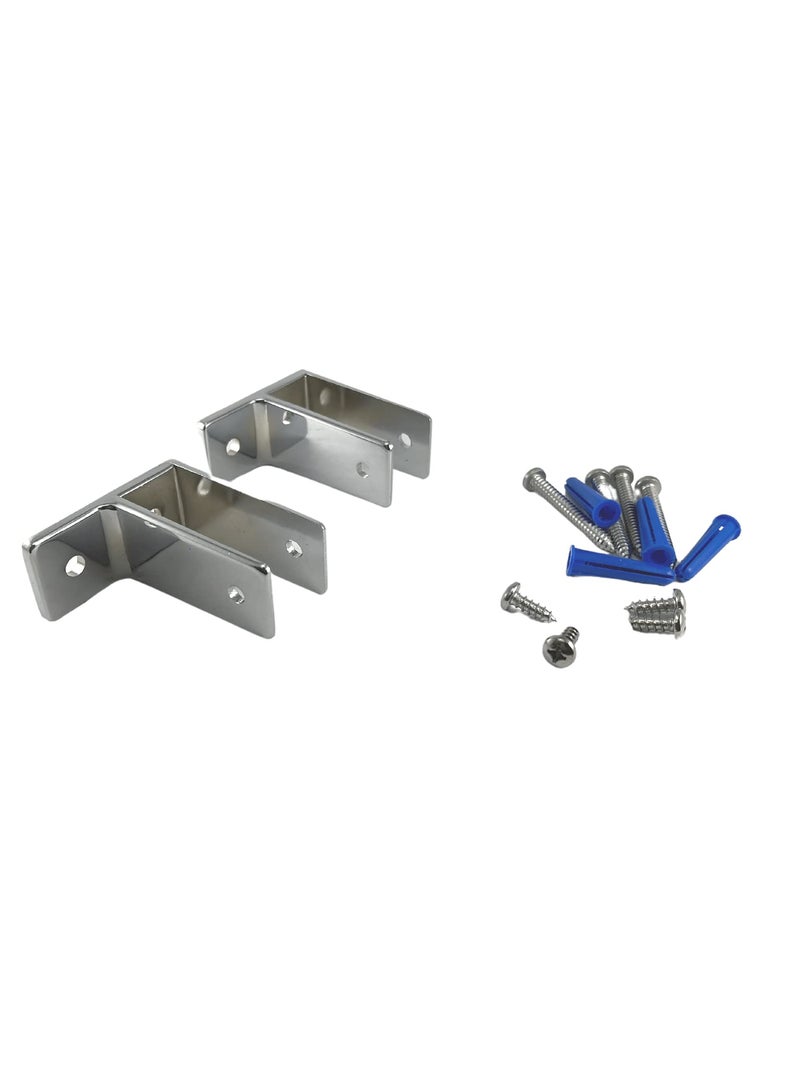 Harris Hardware TP15239 Stamped Steel Pilaster Pack for 1-1/4 in. Post  2 One-Ear Brackets and One Way Fasteners - Image 1